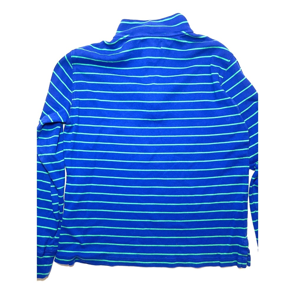 Polo Ralph Lauren Youth L 14-16 Blue Green Striped Quarter Zip Pullover Sweater - Picture 9 of 9